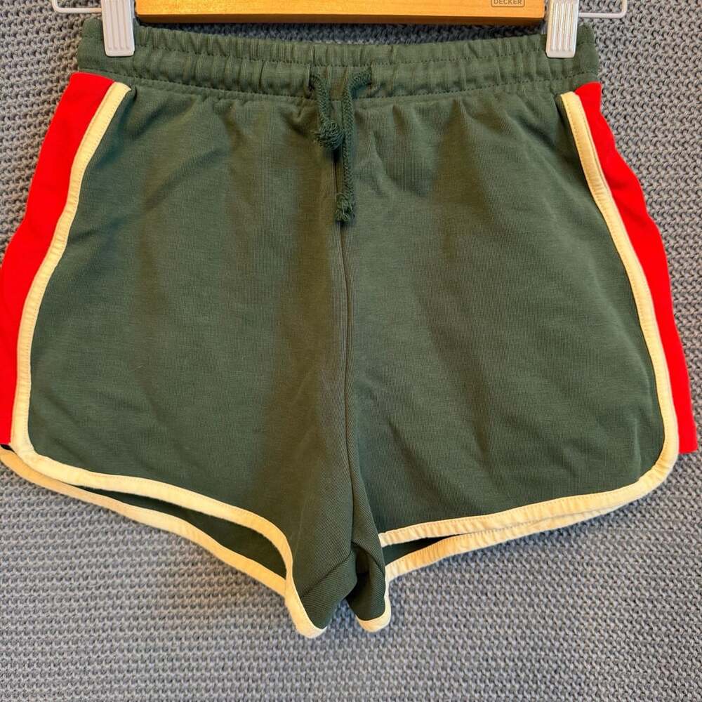 Zara Retro Side Stripe Shorts Size S Green Red White Athletic